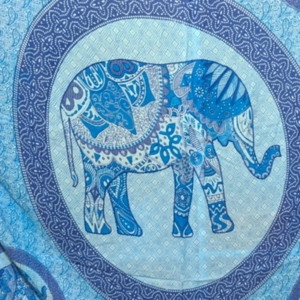 Elephant Scarf Wrap‎ Shawl Paisley Blue Aqua Boho Beach Lightweight